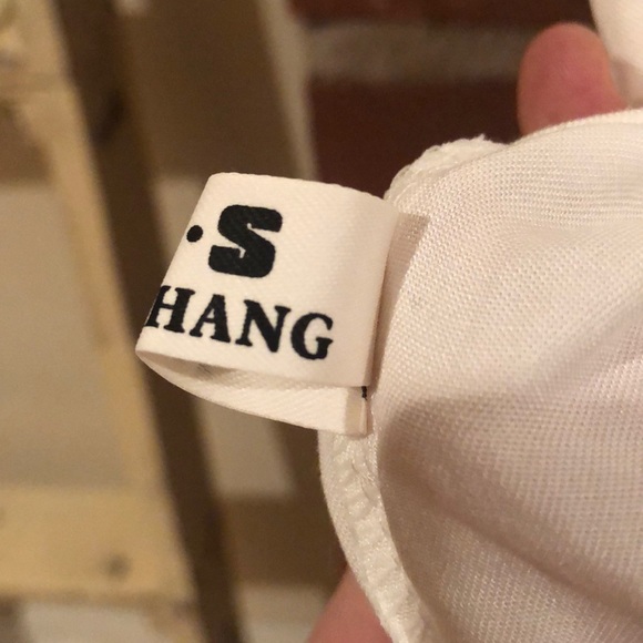 Yi Shang white boutique Blouse size M short sleeve - Picture 7 of 8